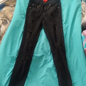 Black skinny ripped jeans